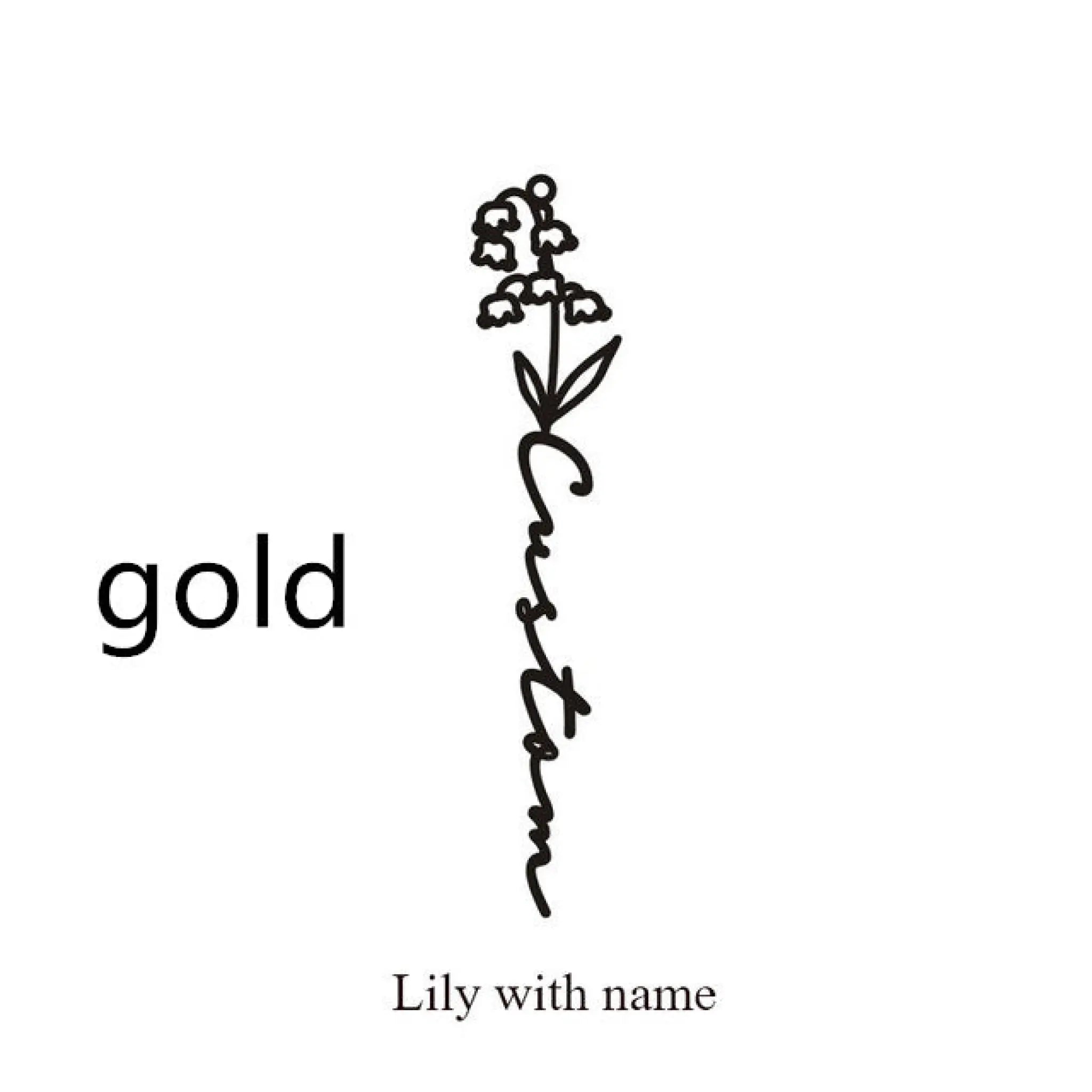 December Birthday Flower Name Ring - May / Gold - 7