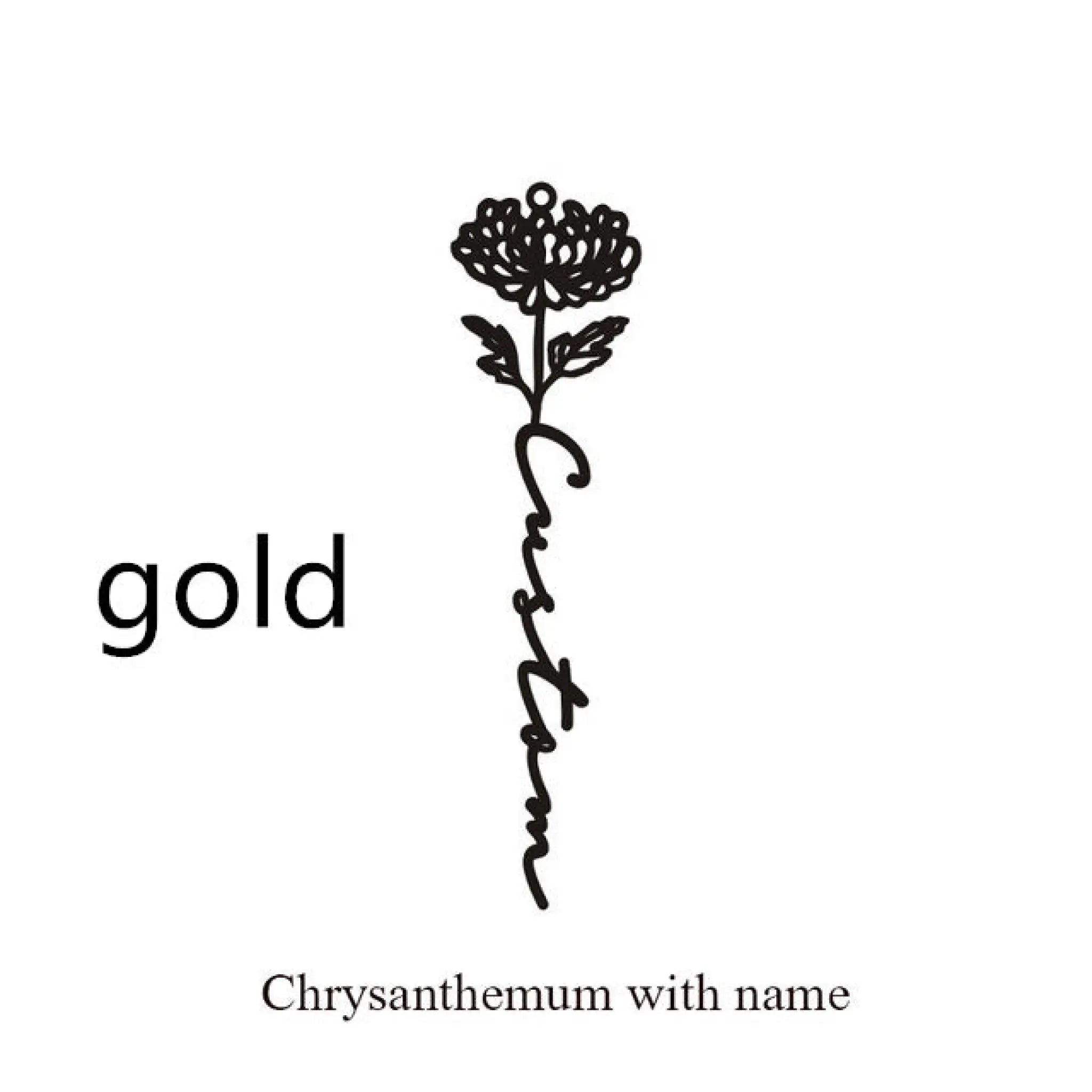 December Birthday Flower Name Ring - November / Gold - 7