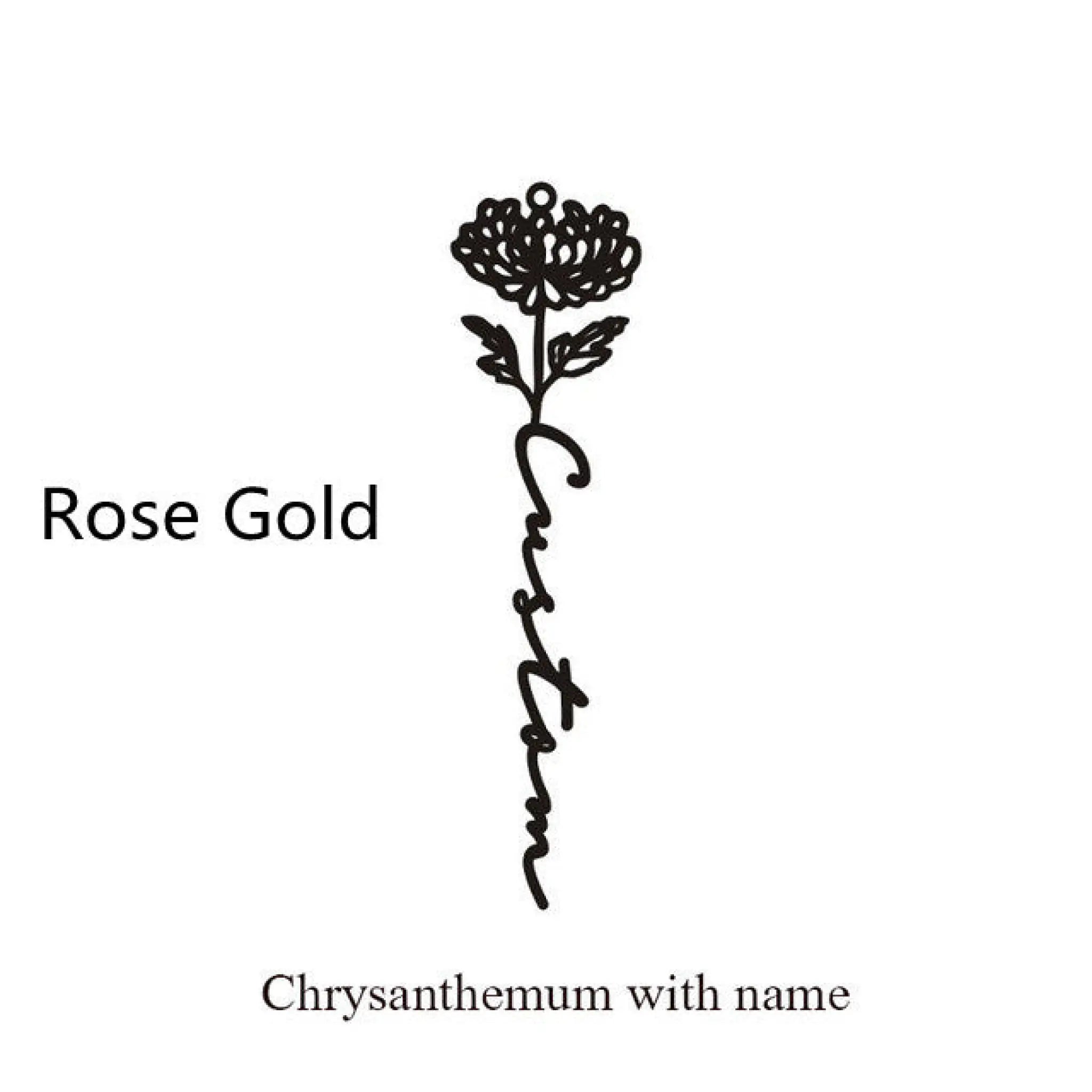 December Birthday Flower Name Ring - November / Rose Gold - 7