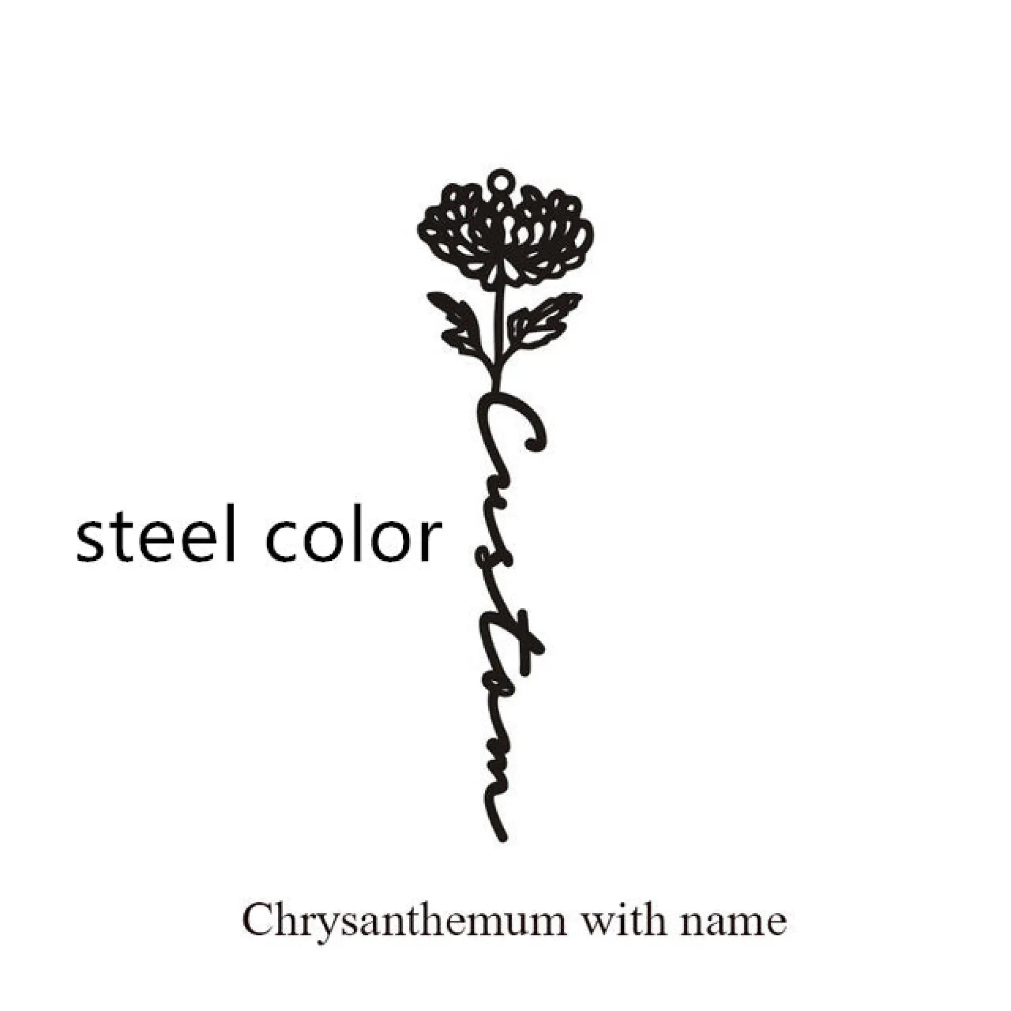 December Birthday Flower Name Ring - November / Silver - 7