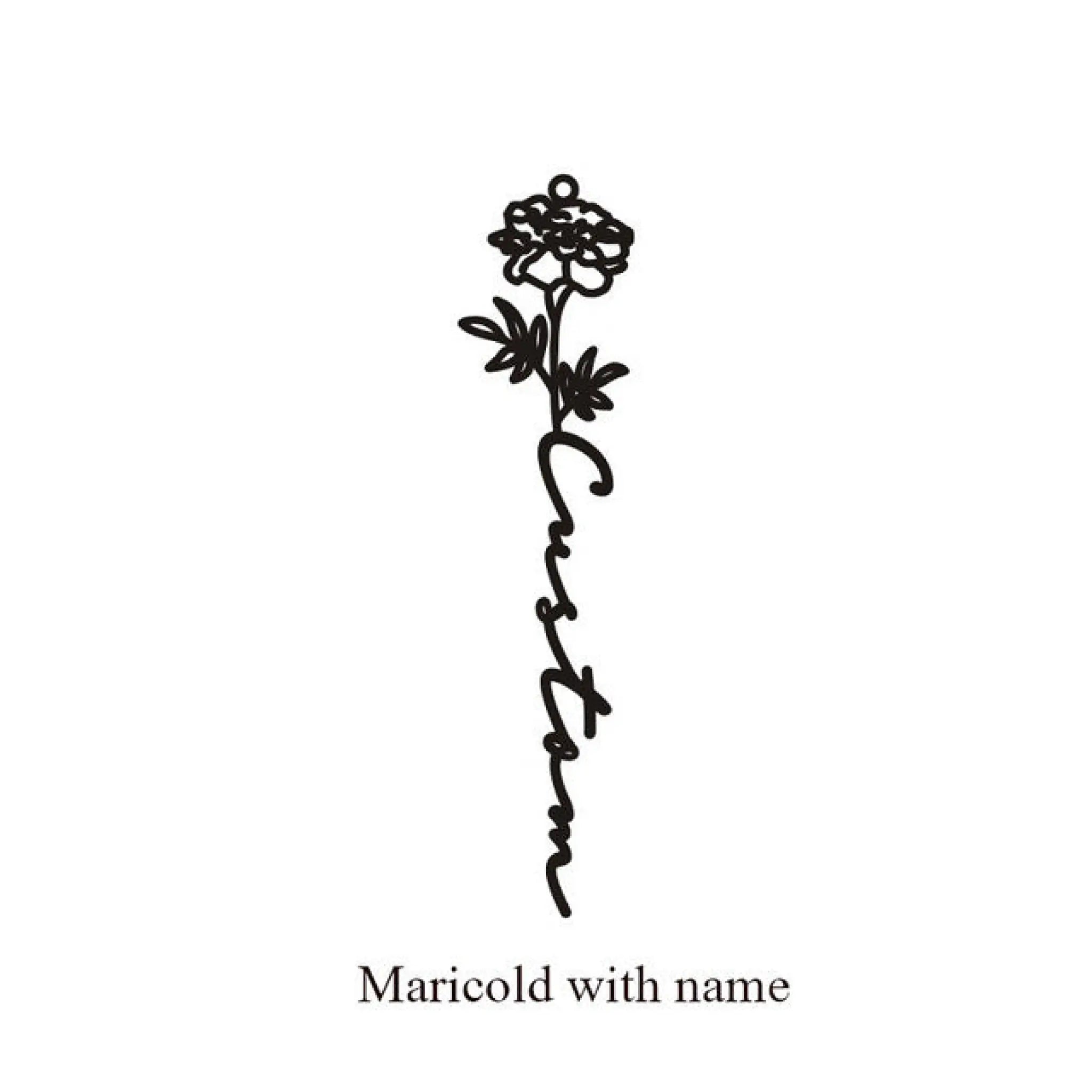 December Birthday Flower Name Ring - October / Black - 7