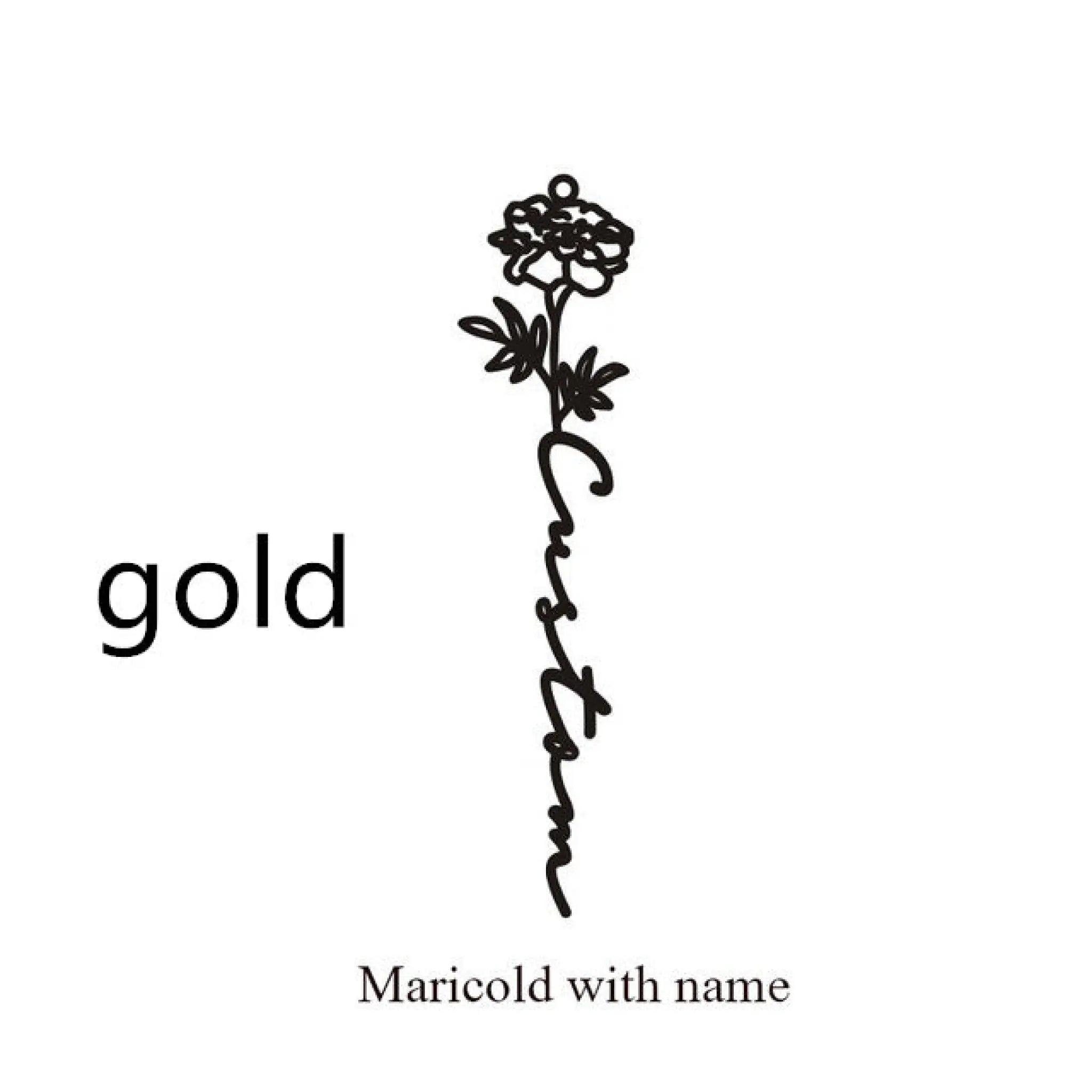 December Birthday Flower Name Ring - October / Gold - 7
