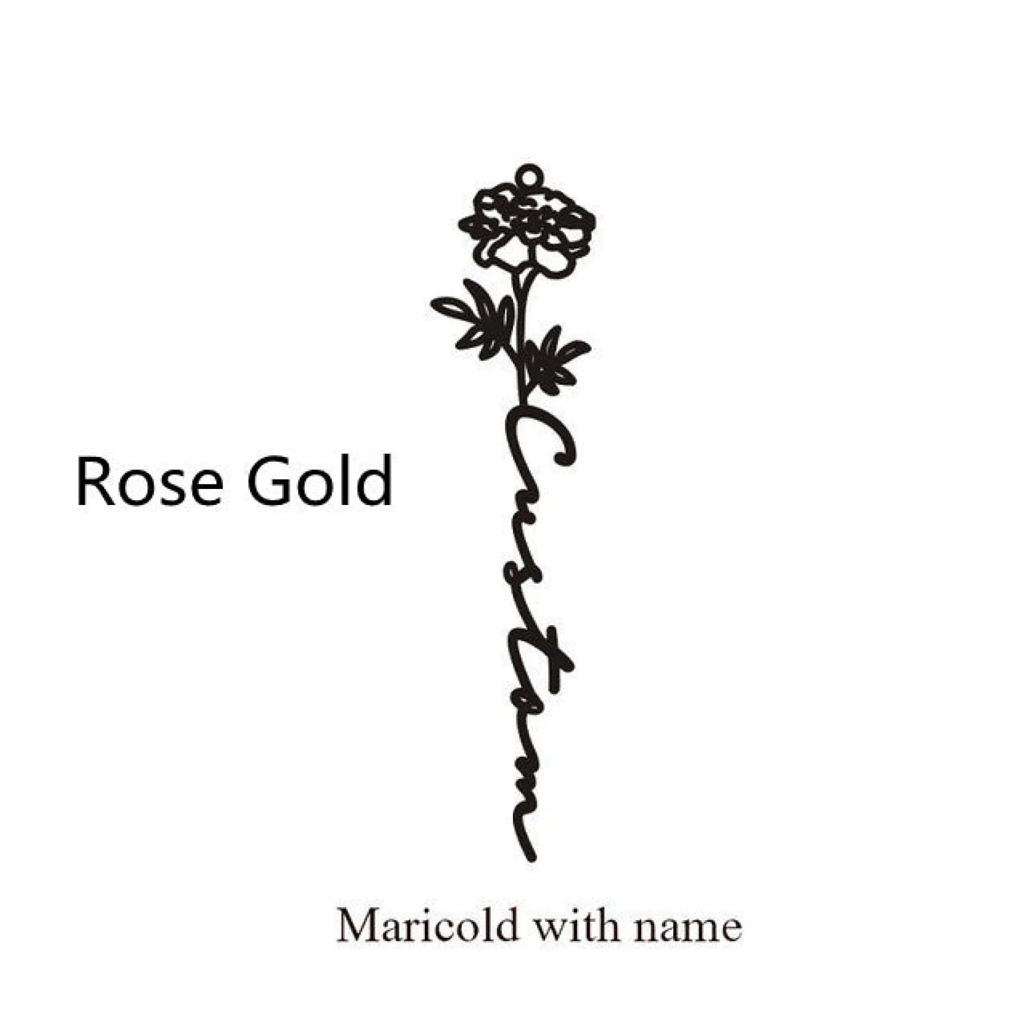 December Birthday Flower Name Ring - October / Rose Gold - 7
