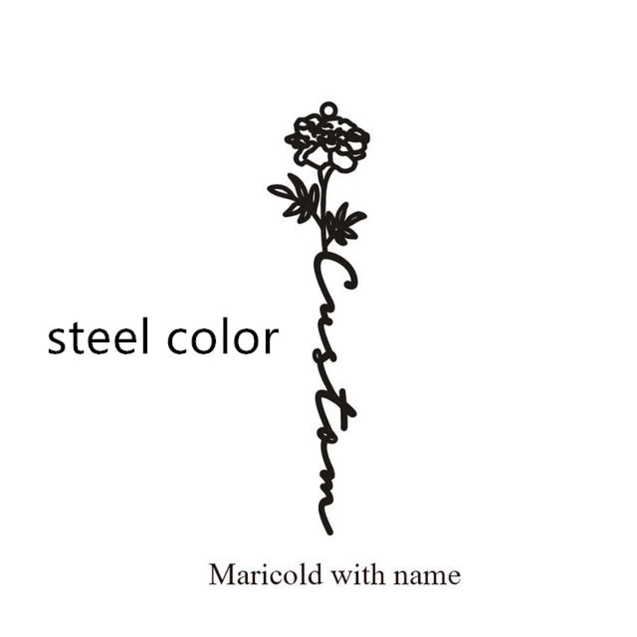 December Birthday Flower Name Ring - October / Silver - 7