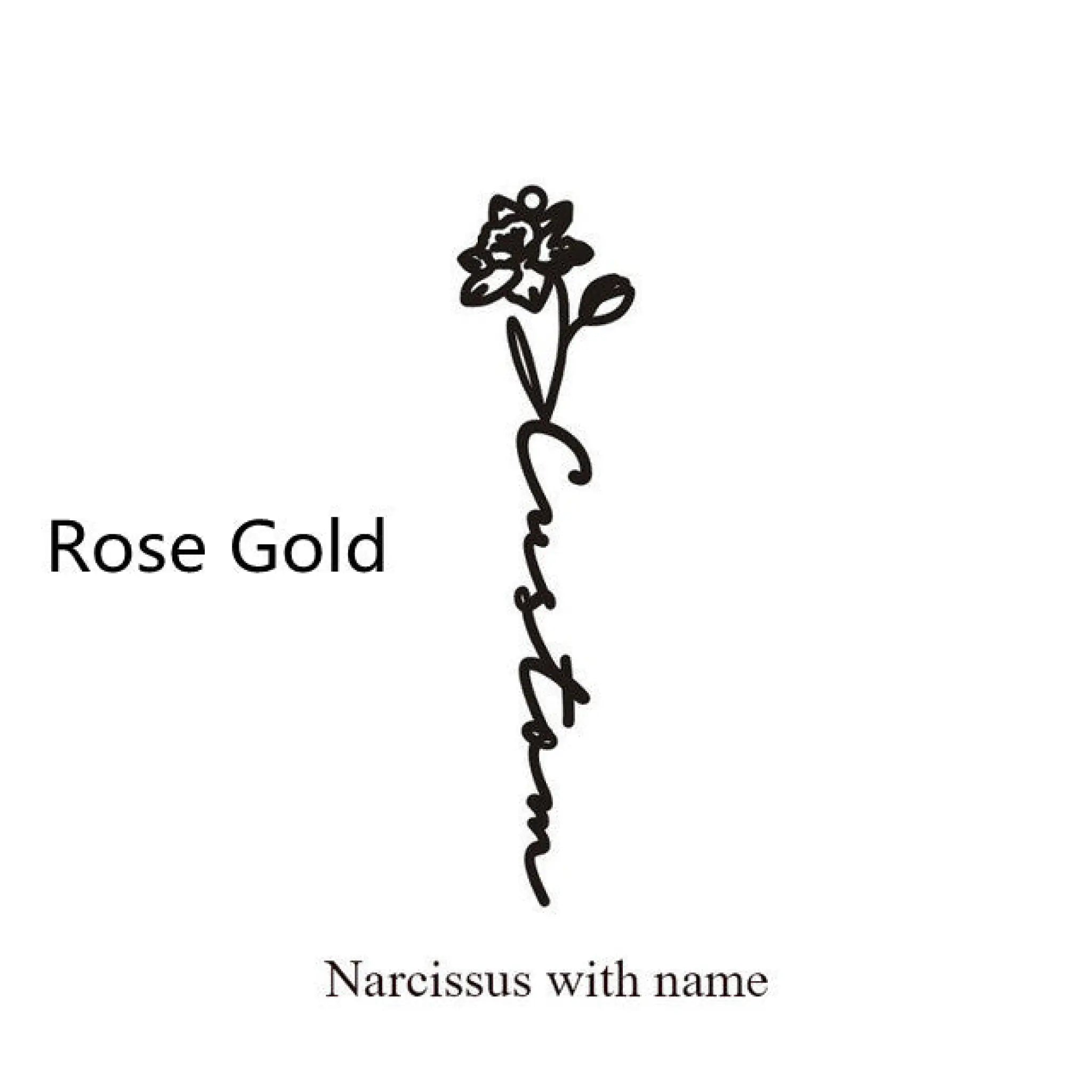 December Birthday Flower Name Ring - December / Rose Gold - 7