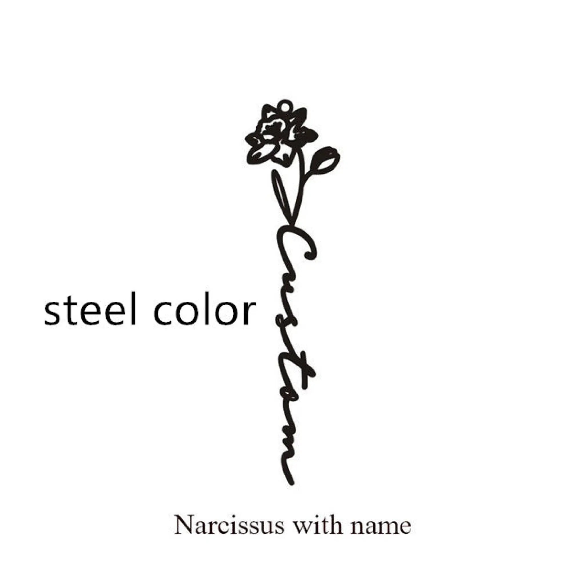 December Birthday Flower Name Ring - December / Silver - 7