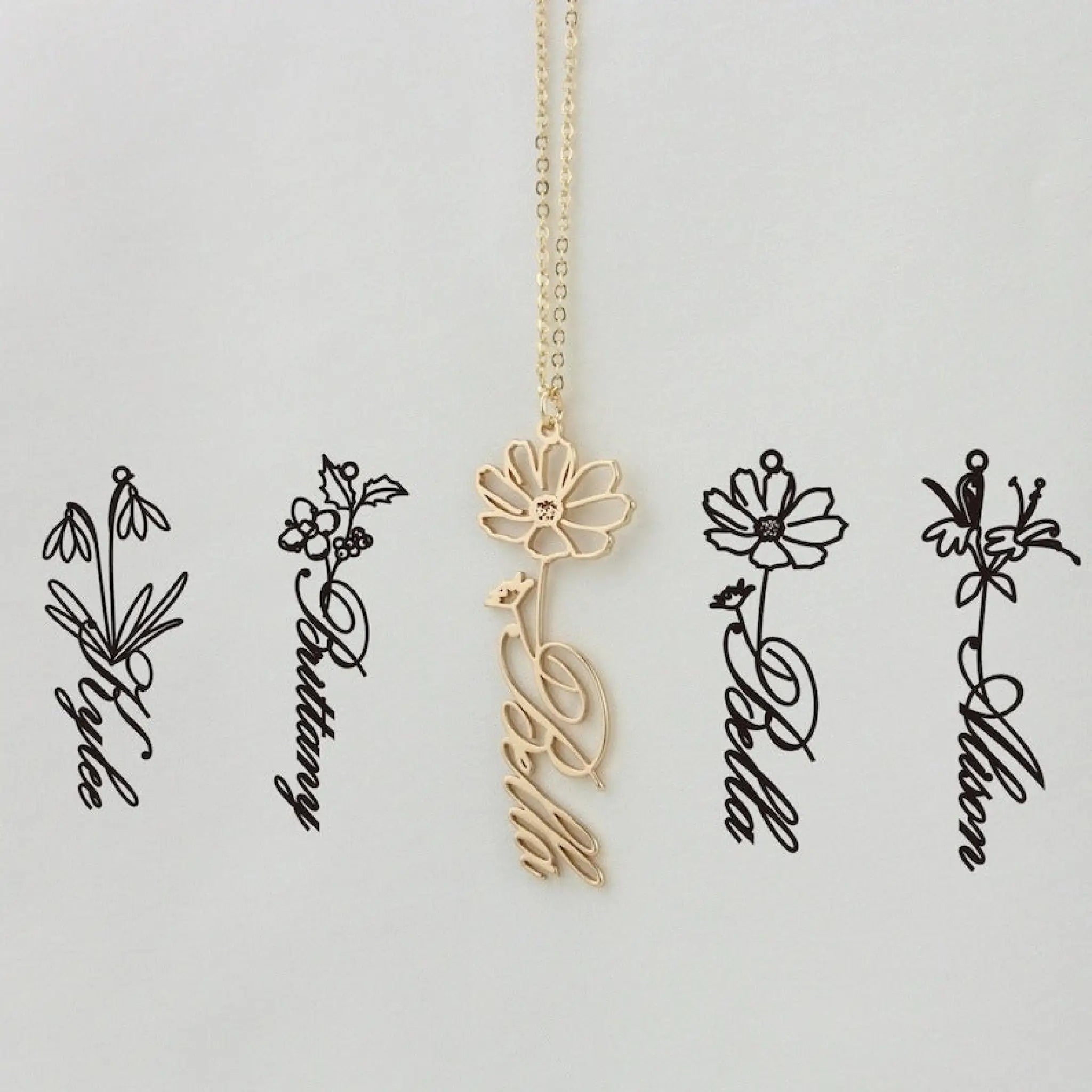 December Constellation Necklace Flower Name Necklace Customization - 7