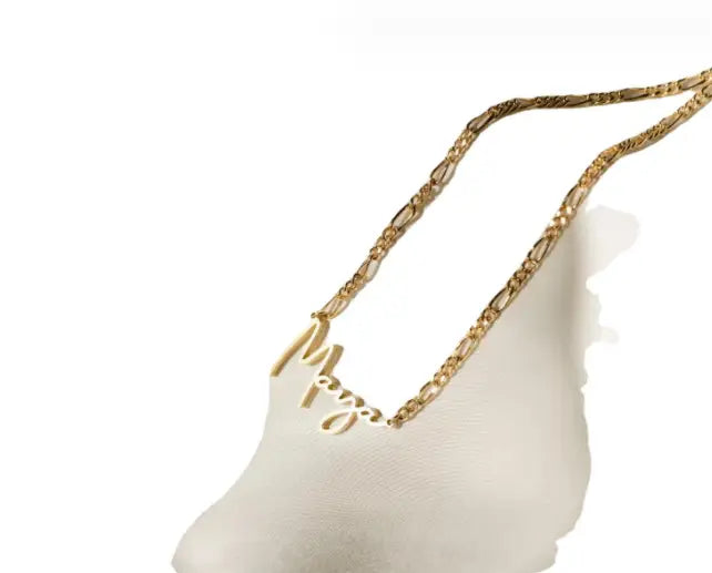 Silver Personalized Name Clavicle Chain with Extension Chain