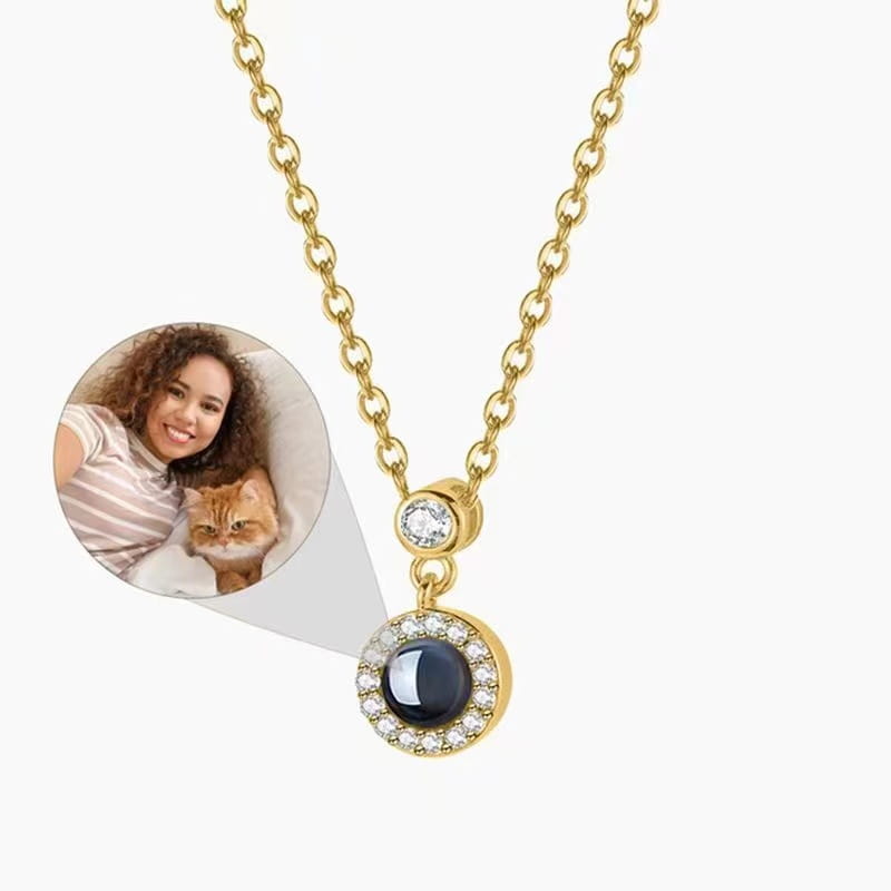 Customizable 100 Languages Projection Pendant with Round Chain
