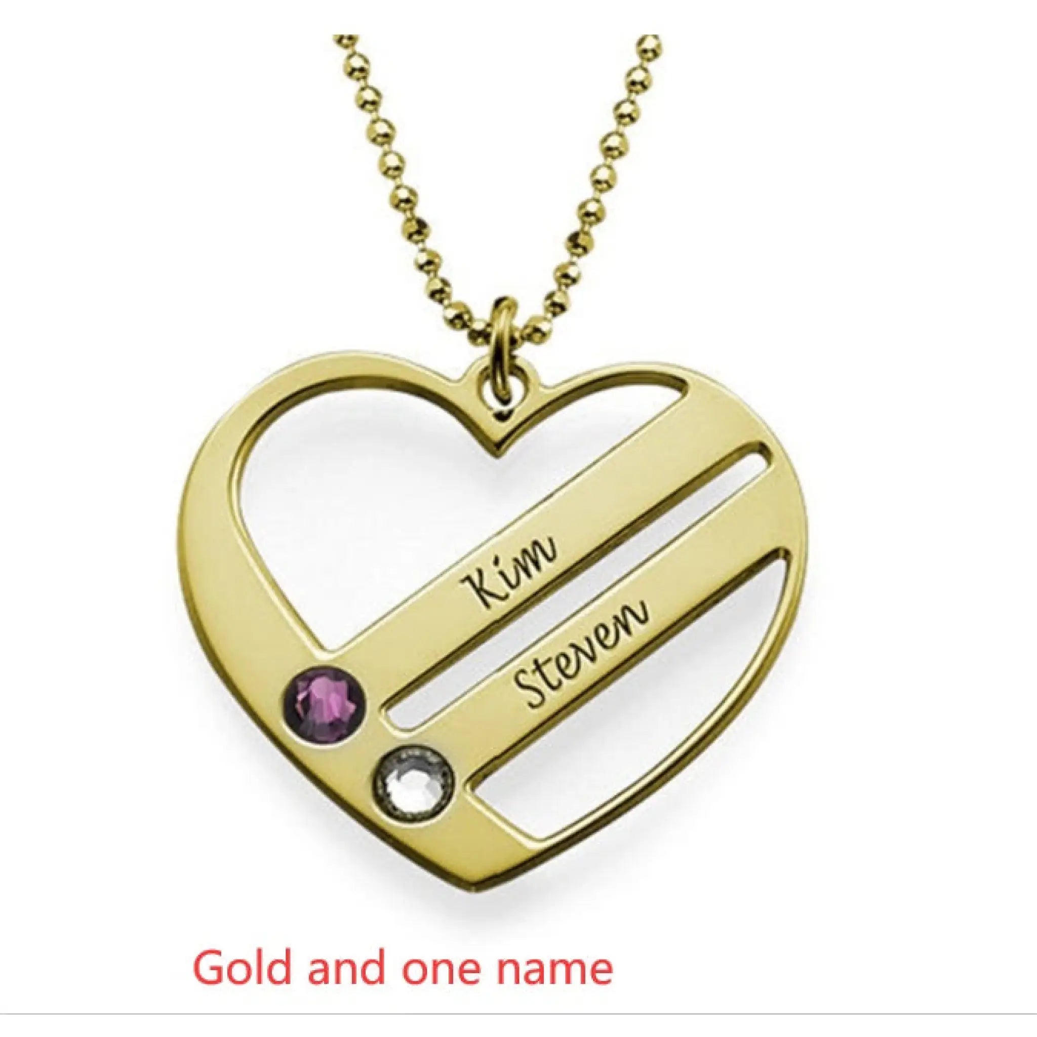 DIY Custom Engraved Name S925 Silver Diamond Necklace - Gold / One name / 1PC - 7