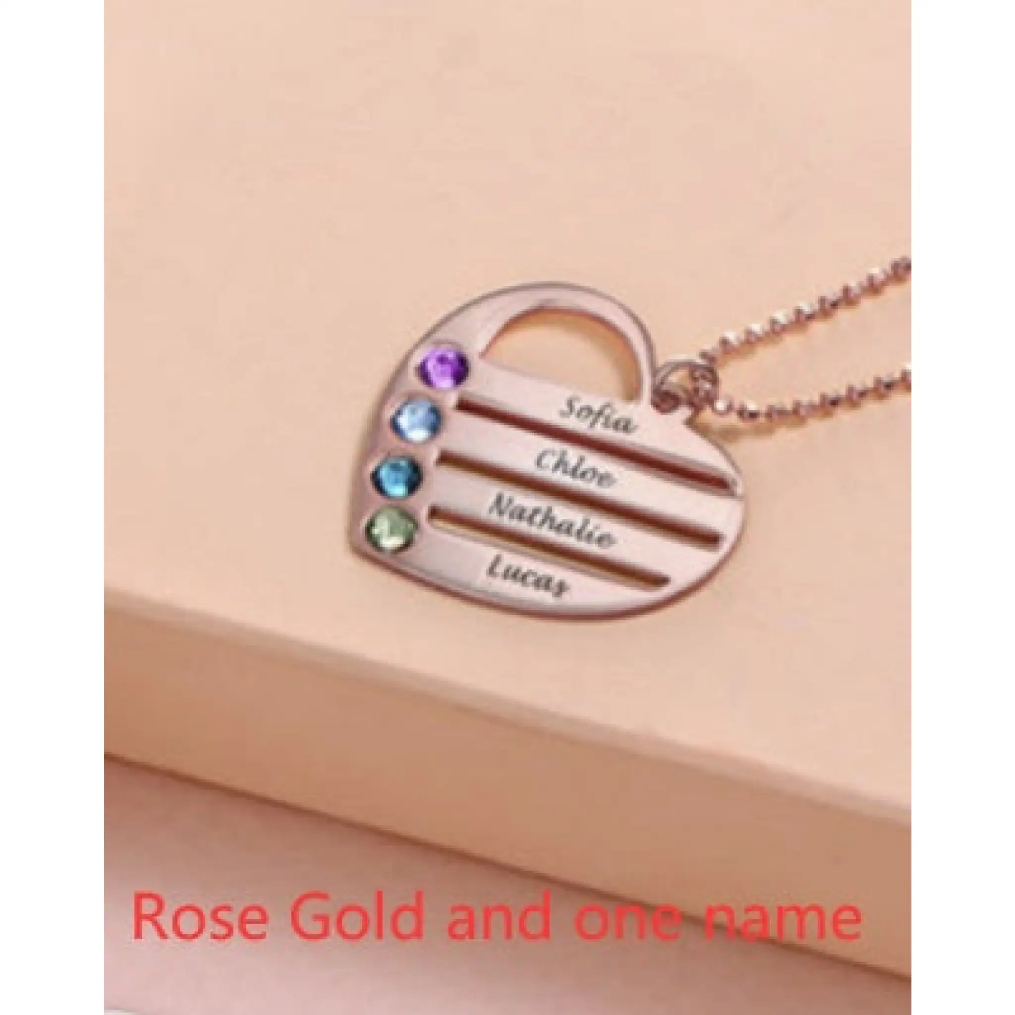 DIY Custom Engraved Name S925 Silver Diamond Necklace - Rose Gold / One name / 1PC - 7