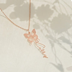 Diy Design Name Butterfly Personality Unique Letter Butterfly Necklace - 7
