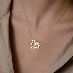 DIY Double Name Letter Stainless Steel Necklace - 7
