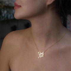 DIY Double Name Letter Stainless Steel Necklace - 7