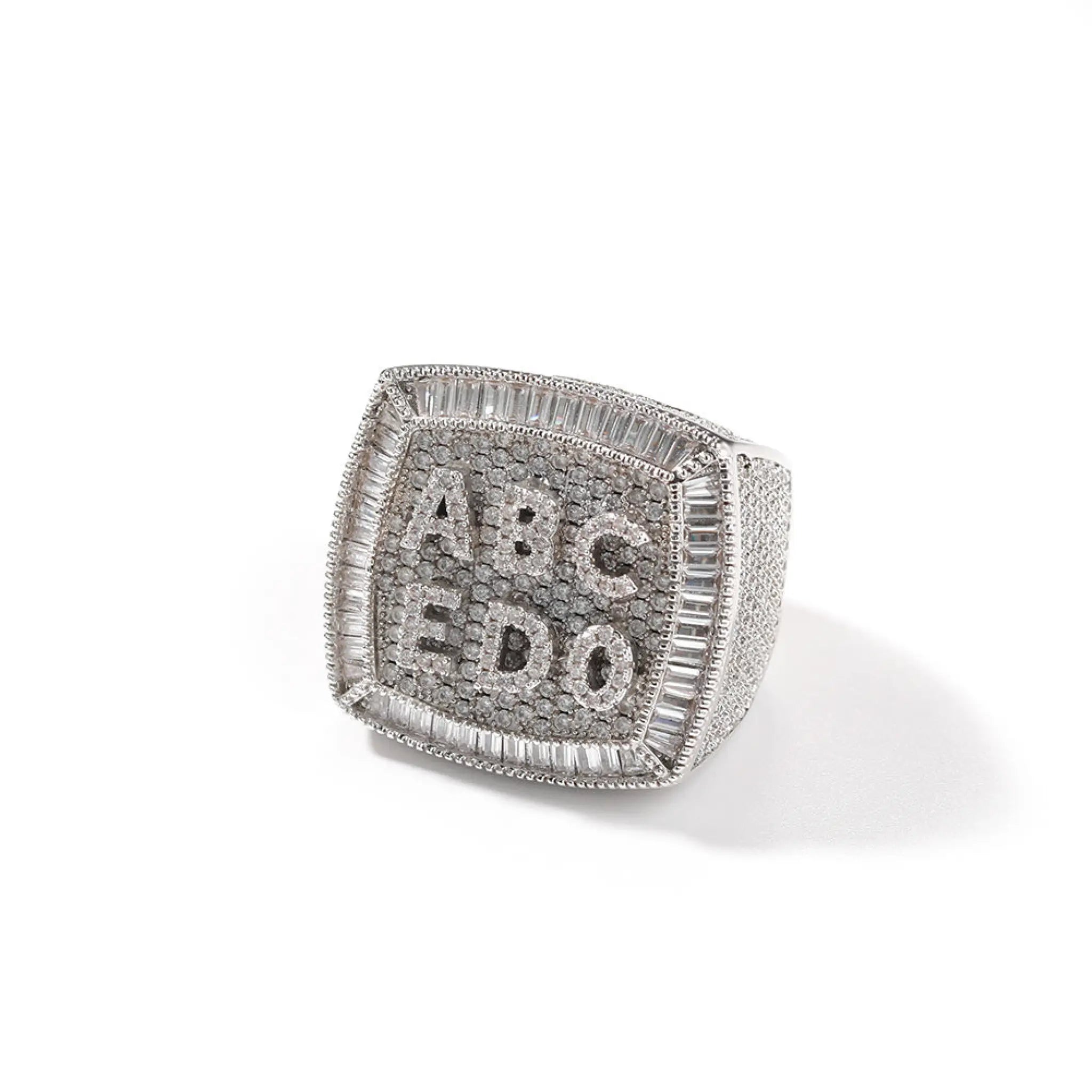 DIY English Name Ring Personality N Version For Men And Women - Silver / 1letter / 7 - 7