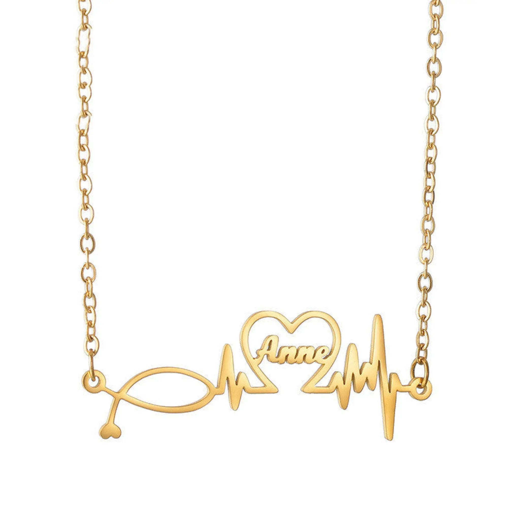DIY Jewelry One Piece Cut Letter Name Necklace - Gold - 7