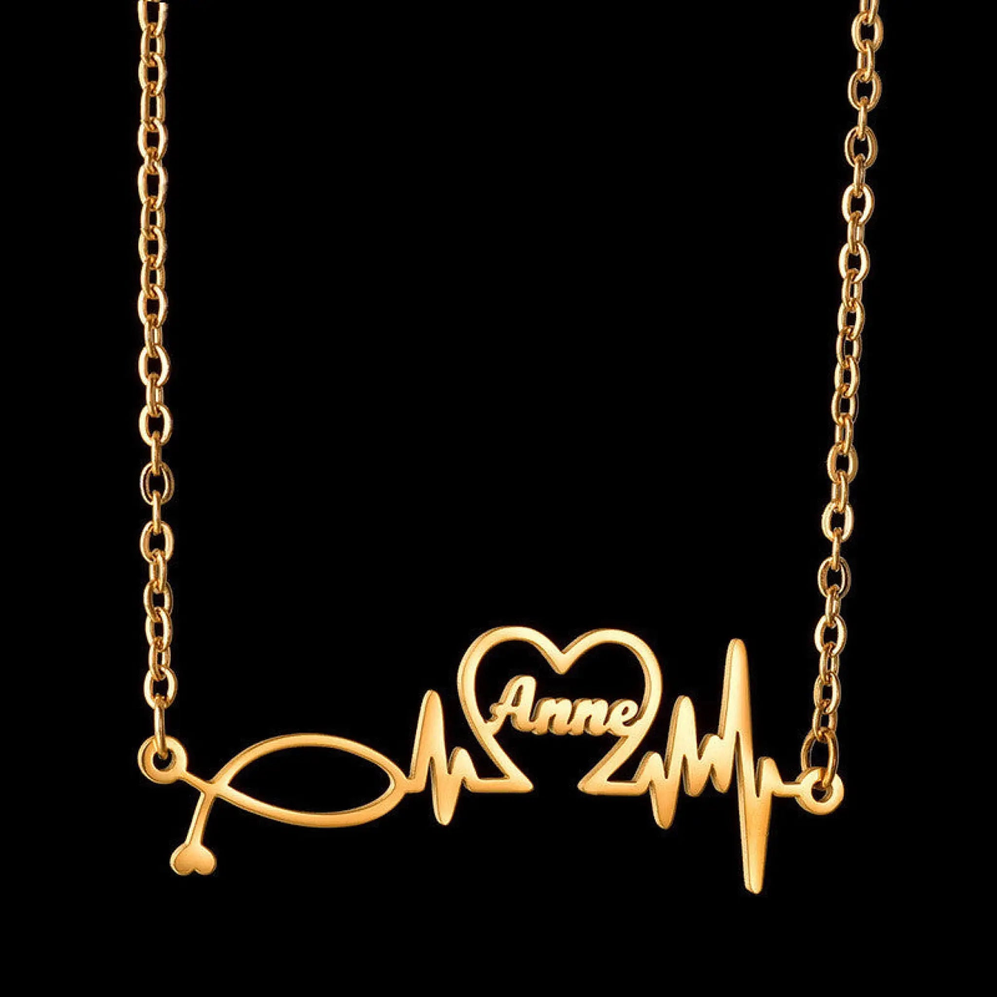 DIY Jewelry One Piece Cut Letter Name Necklace - Gold - 7