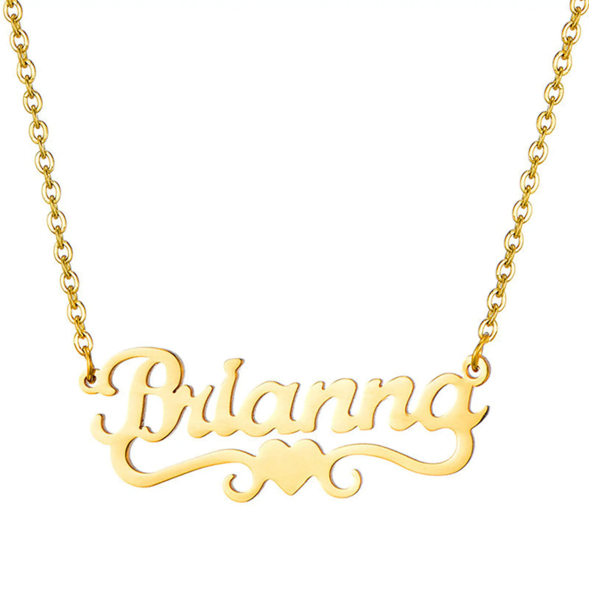 DIY Name Stainless Steel Cut Letter Necklace Ladies European And American Jewelry - Gold - 7