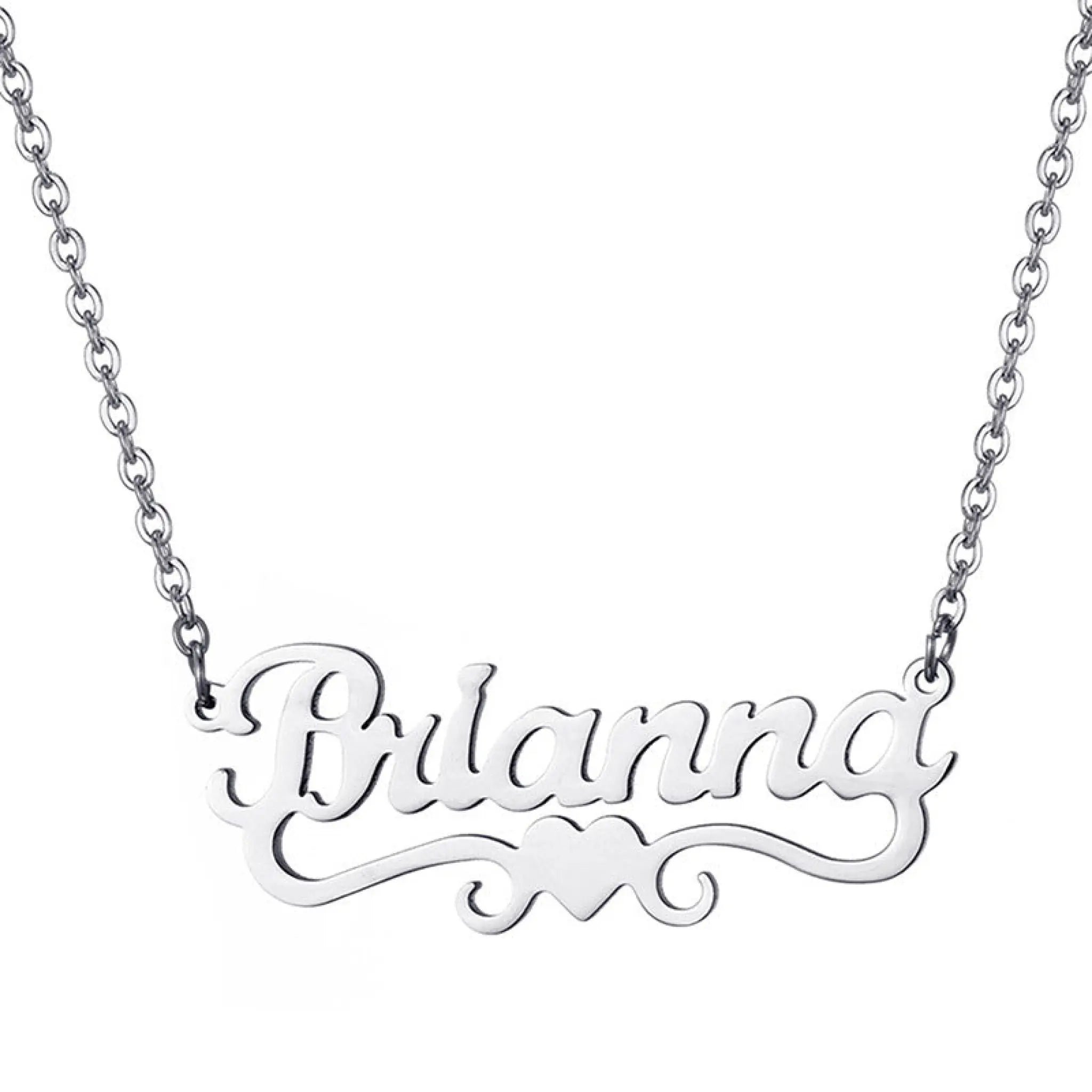 DIY Name Stainless Steel Cut Letter Necklace Ladies European And American Jewelry - Steel - 7