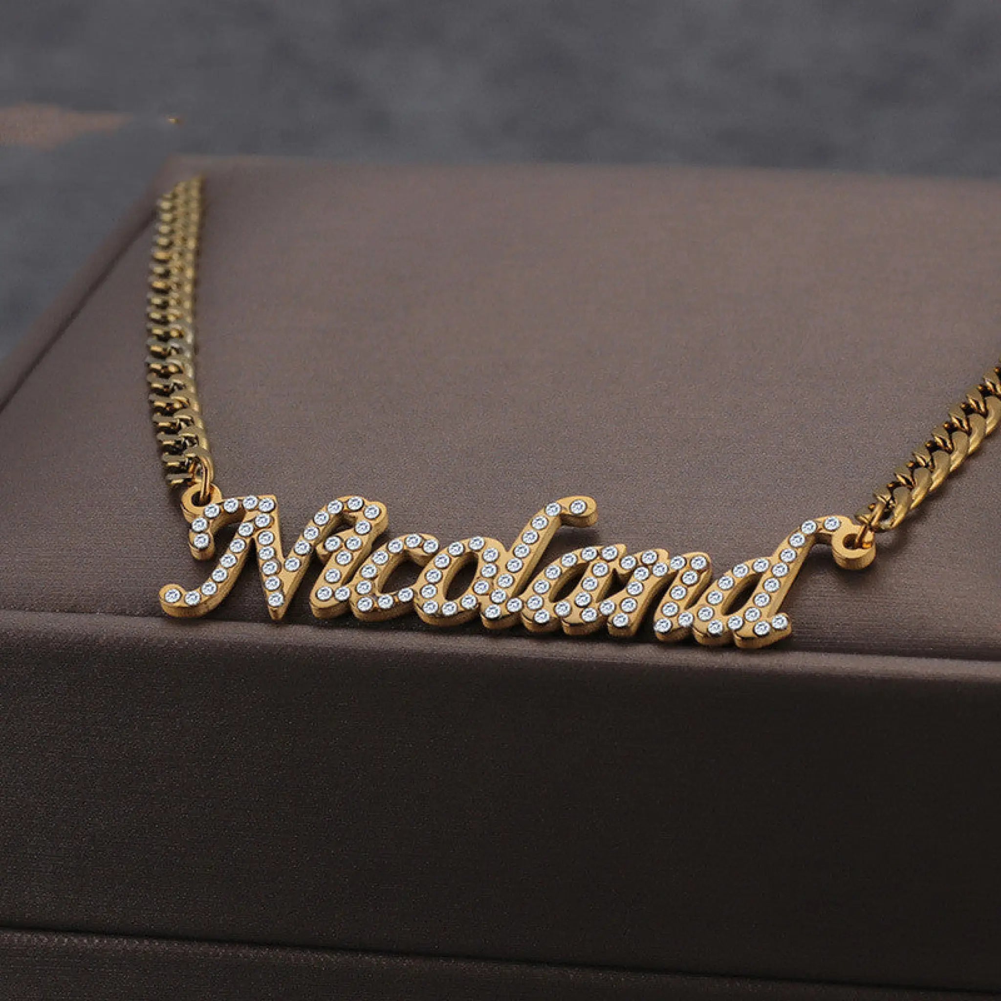 DIY One Piece Cut Name Jewelry Letter Zircon Diamond Necklace - 7