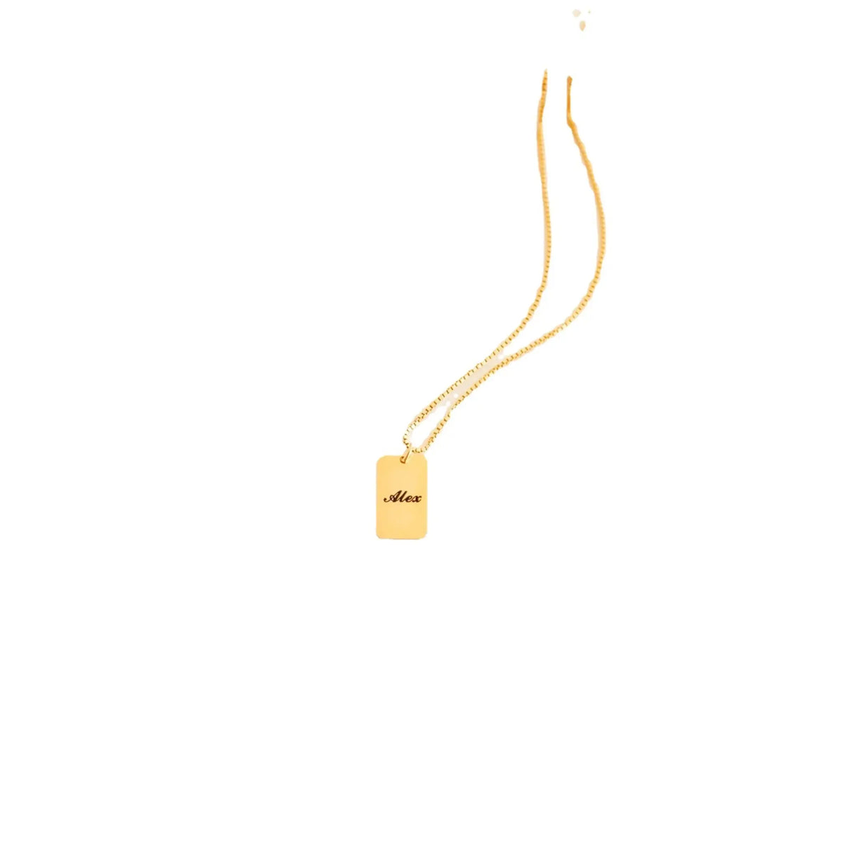 DIY Personalized Name Square Box Chain Necklace - Gold - Necklace