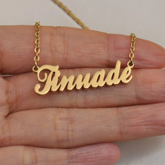 DIY Personalized Pendant Name Necklace For Women Stainless Steel Jewelry - Necklace