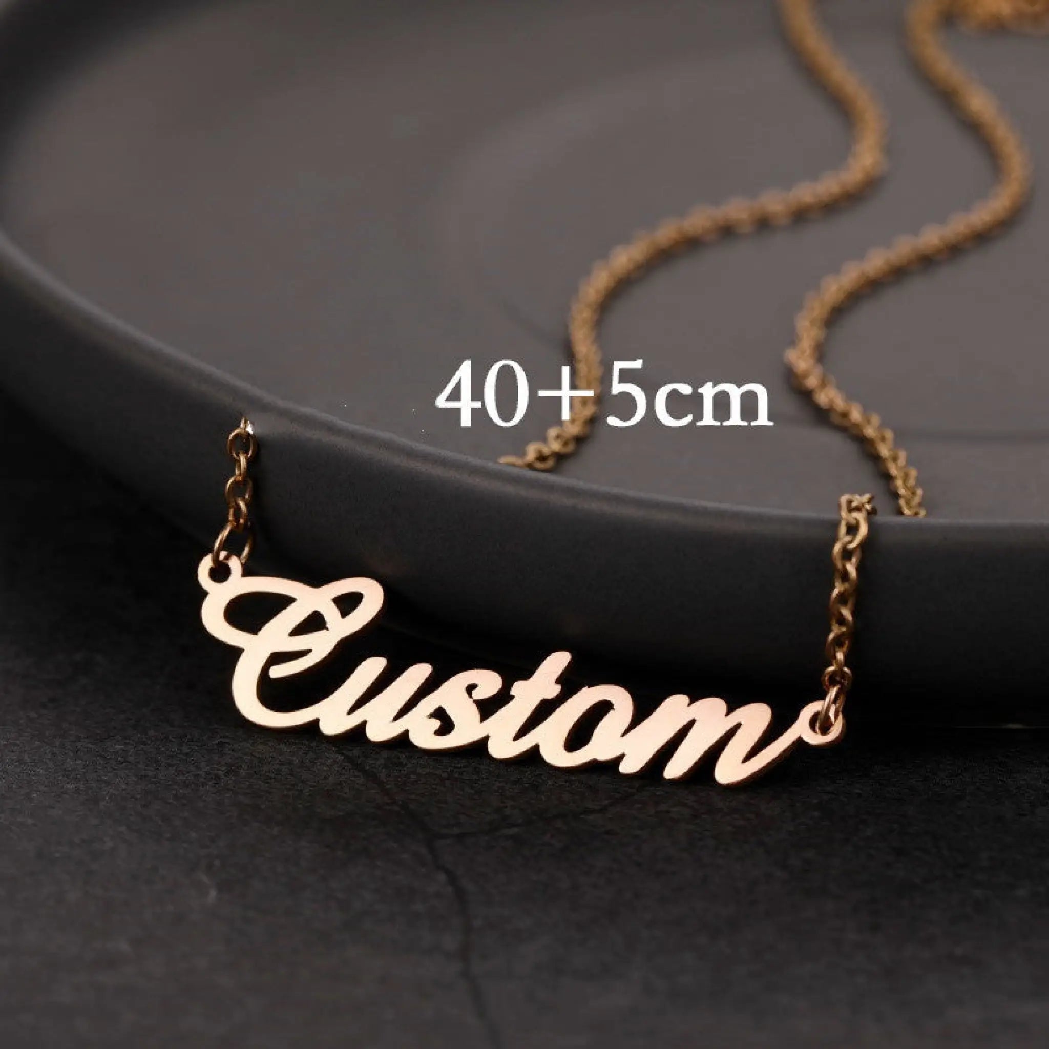 DIY Personalized Pendant Name Necklace For Women Stainless Steel Jewelry - Rose Gold / 40cm - Necklace