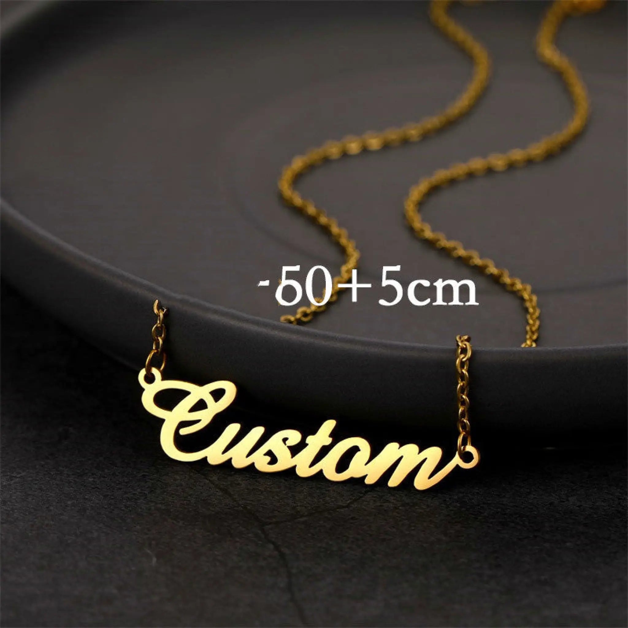 DIY Personalized Pendant Name Necklace For Women Stainless Steel Jewelry - Gold / 50cm - Necklace