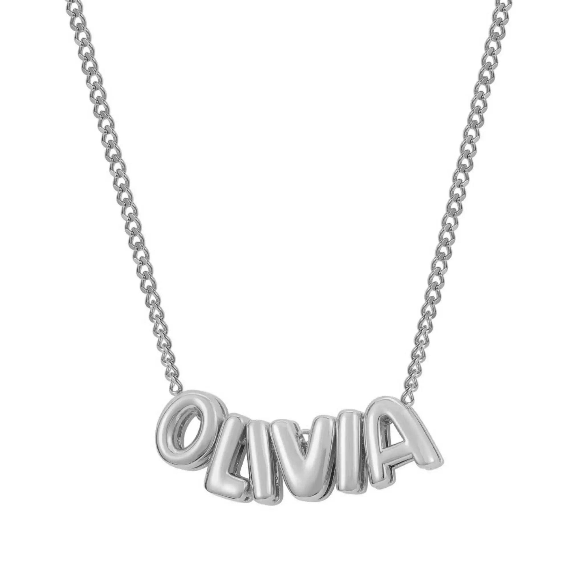 DIY Personalized Stainless Steel English Letter Necklace - Silver / 1letter - 7