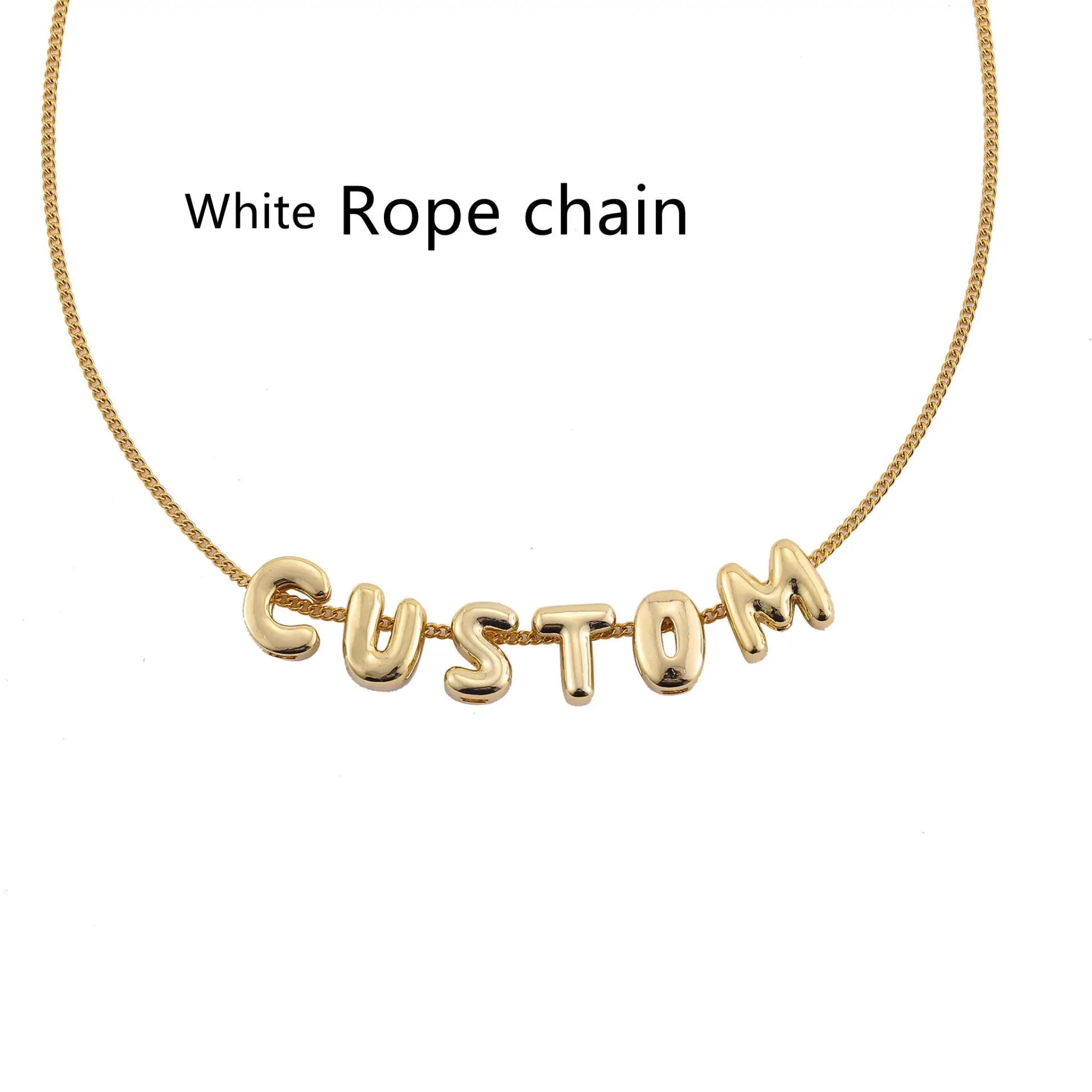 DIY Personalized Stainless Steel English Letter Necklace - White / 1letter - 7