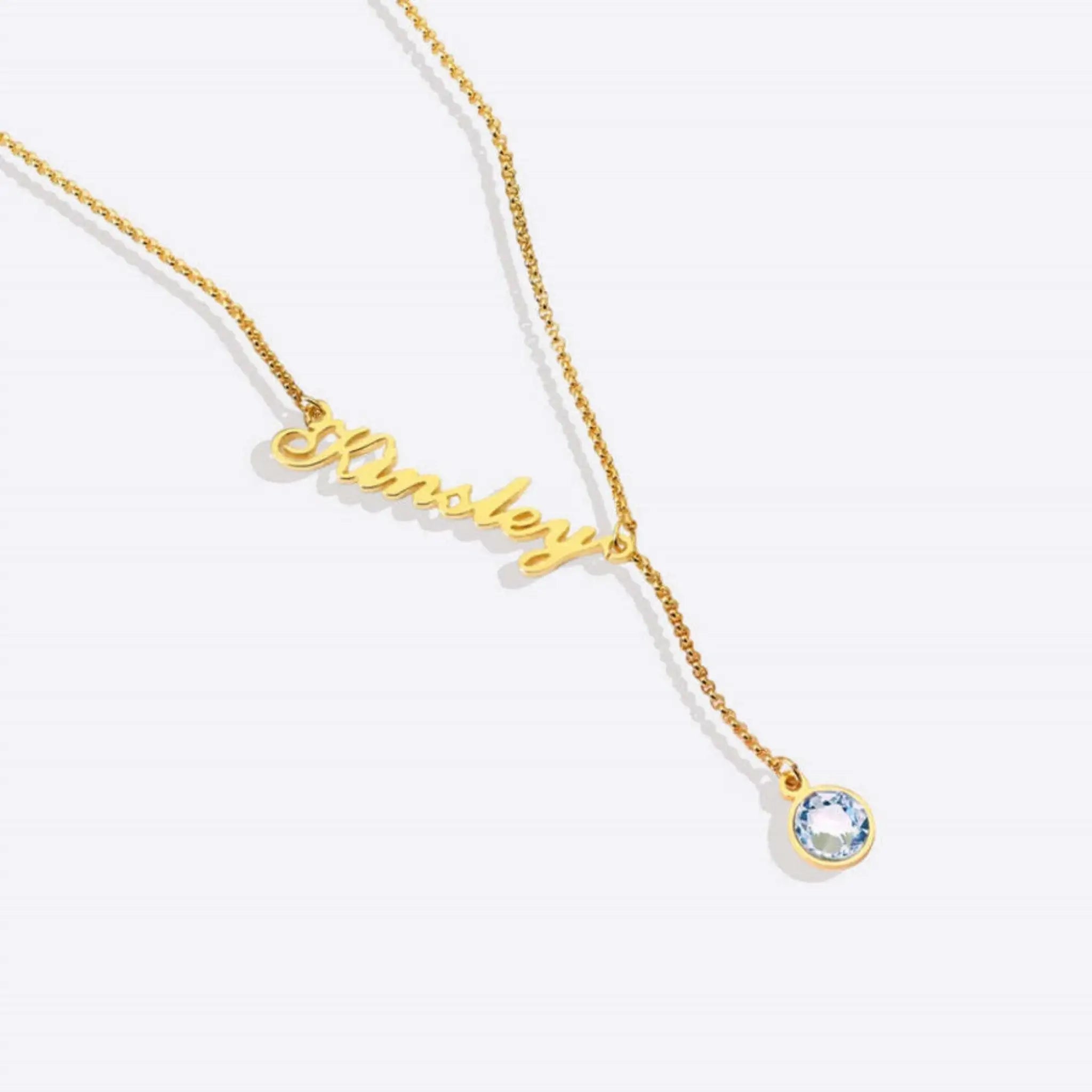 DIY Stainless Steel Month Peanut Sun Stone Name Necklace - 7