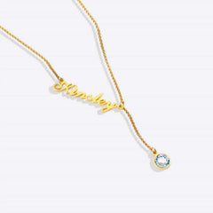 DIY Stainless Steel Month Peanut Sun Stone Name Necklace - 7