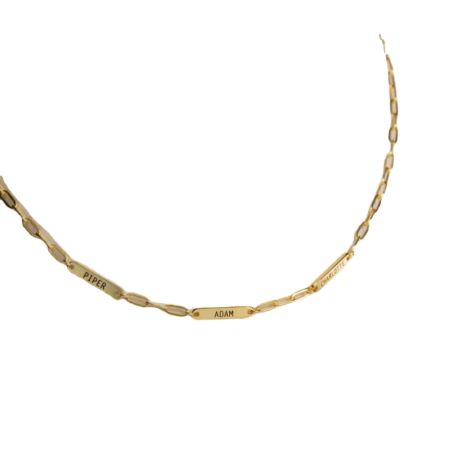 Personalized Stainless Steel Tag Necklace in Gold and Rose Gold