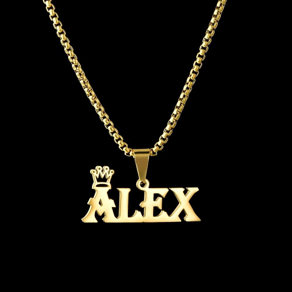 Personalized Rock Style Bead Chain Name Necklace in Various Colors