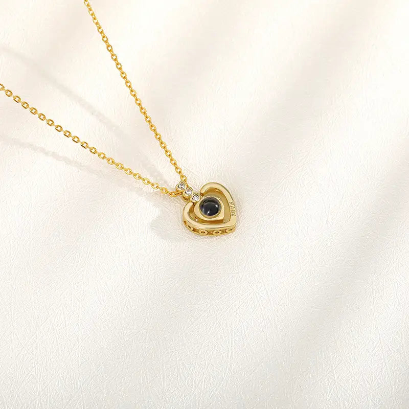 Personalisierte Fotoprojektor-Halskette für Haustiere in Kupferschmuck