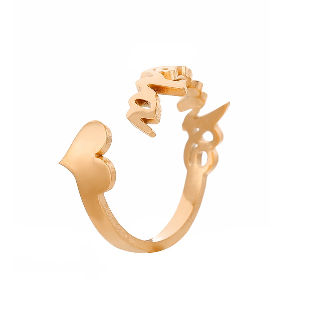 Personalisierter Namensring aus Edelstahl in Roségold-Finish