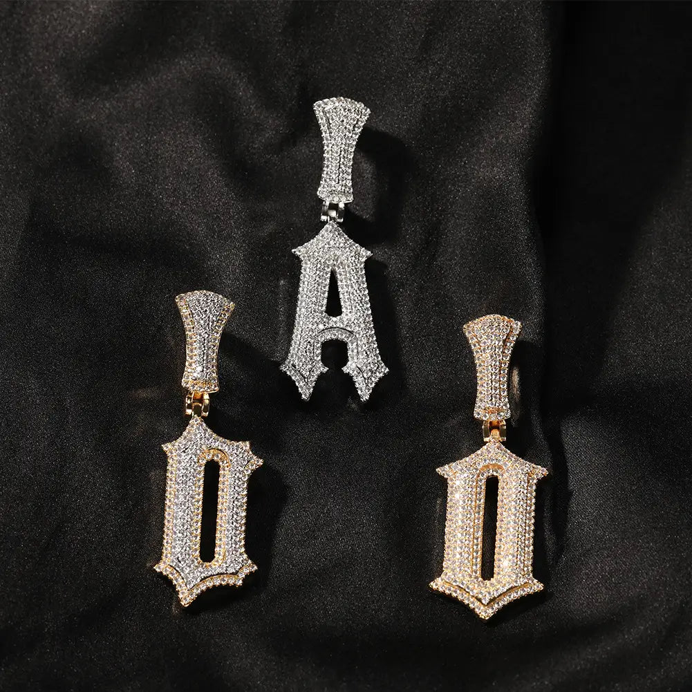 Personalized Zircon Letter Necklace for Couples in Gold and Silver