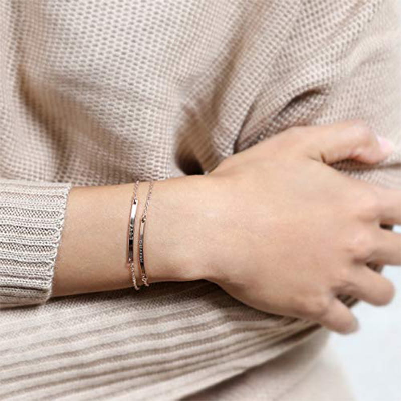 Personalisiertes Sterlingsilber-Armband mit Goldoptionen
