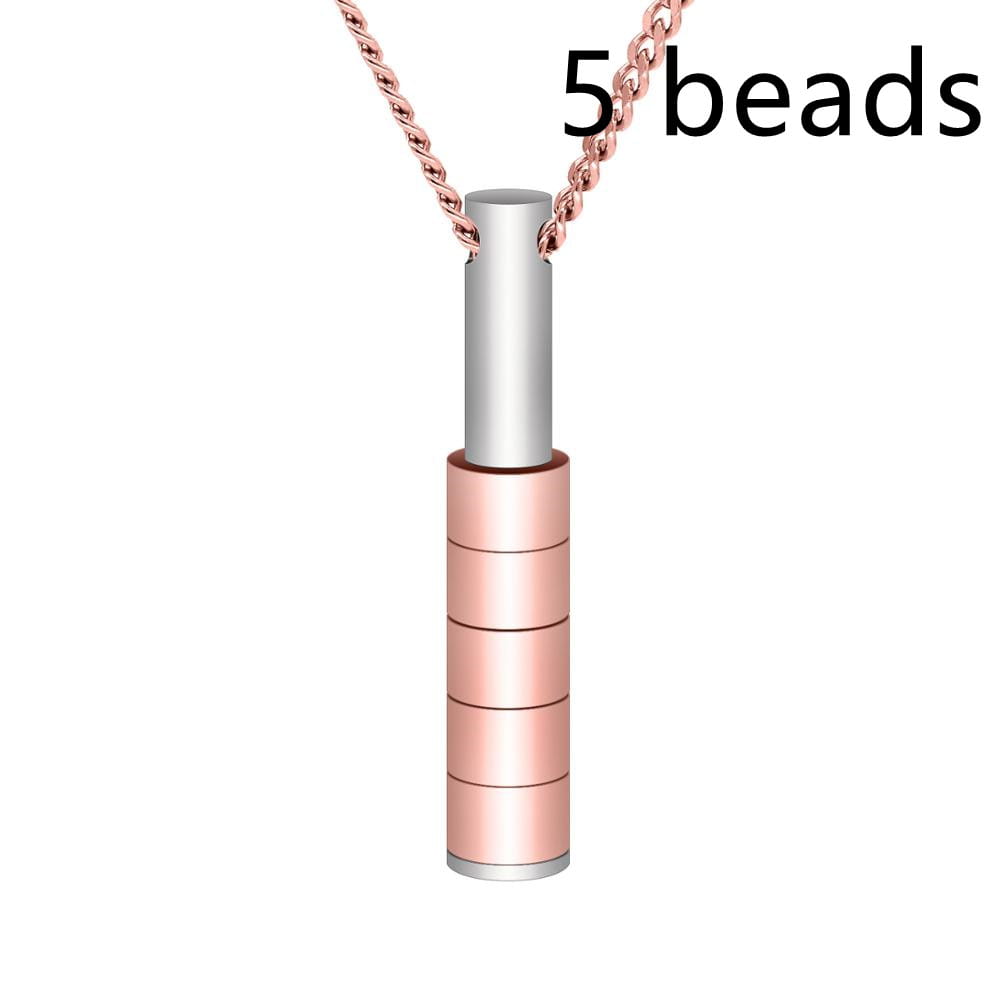 Personalized Stainless Steel Beaded Necklace with Custom Lettering