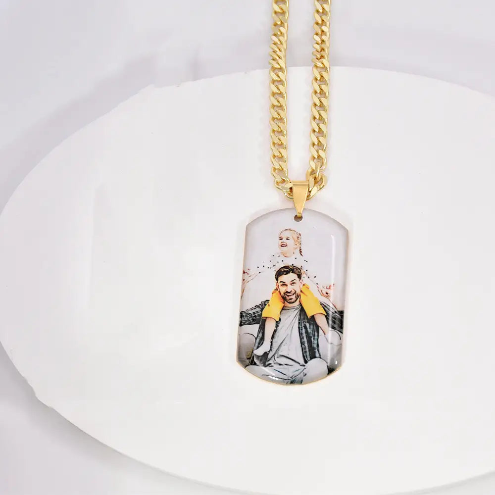 Military Brand Stainless Steel Necklace with Color Printing