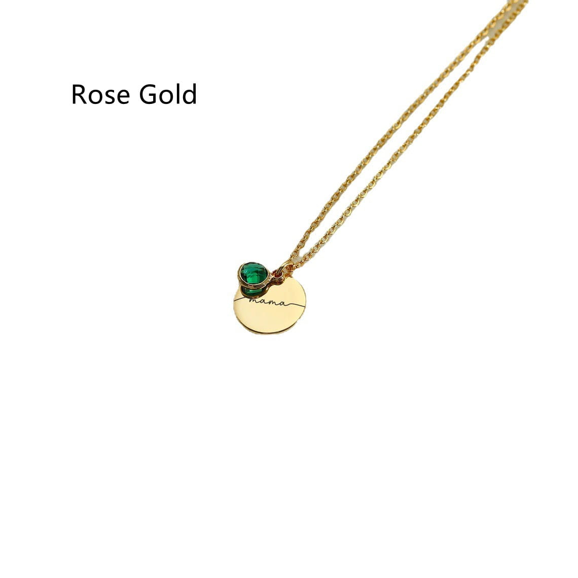 Personalized Laser Alphabet Pendant Necklace in Steel Rose Gold
