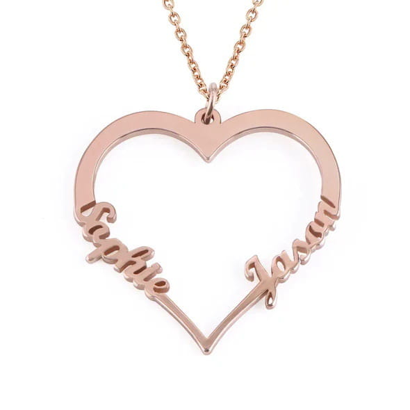 Custom Gold Heart Necklace in Stainless Steel Jewelry for Women