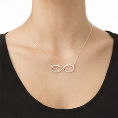 Eight-Character Name Necklace – Personalized Infinity Pendant - Silver - Necklace