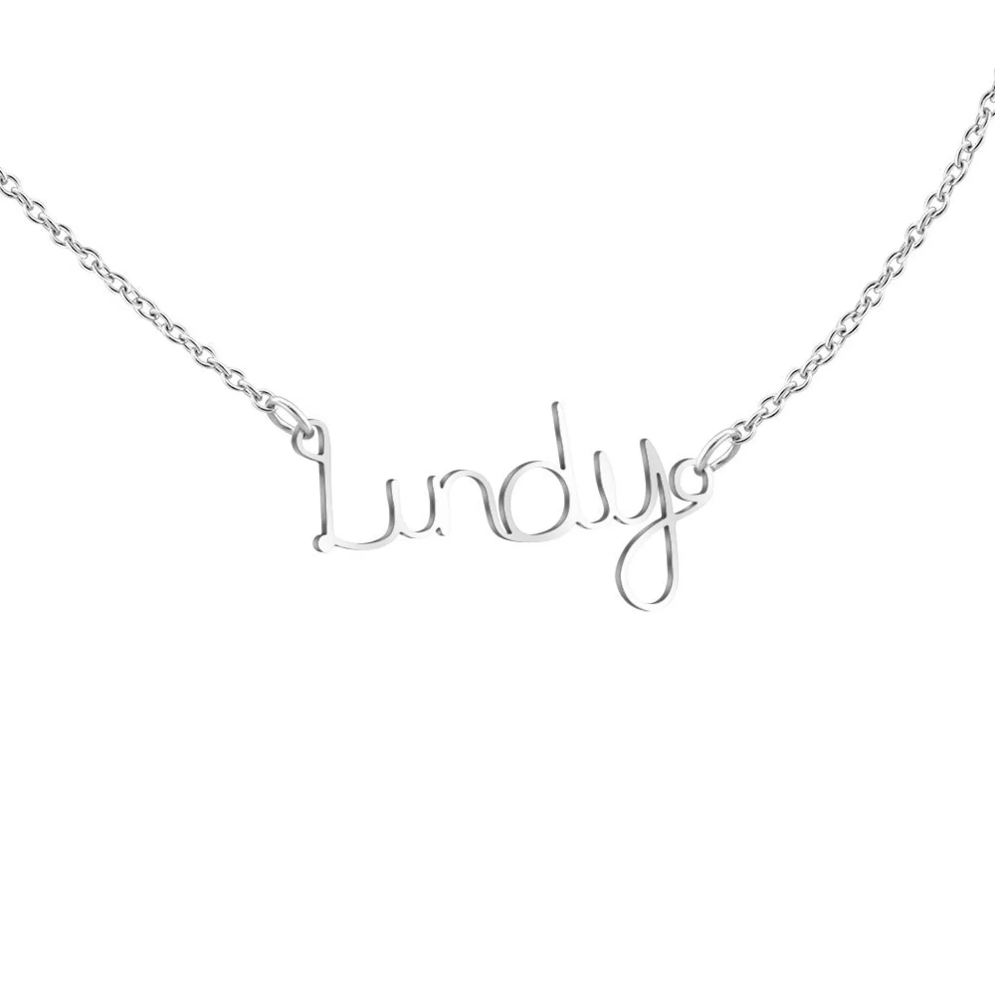 English Name Letter Necklace For Women Stainless Steel - Silver - 7
