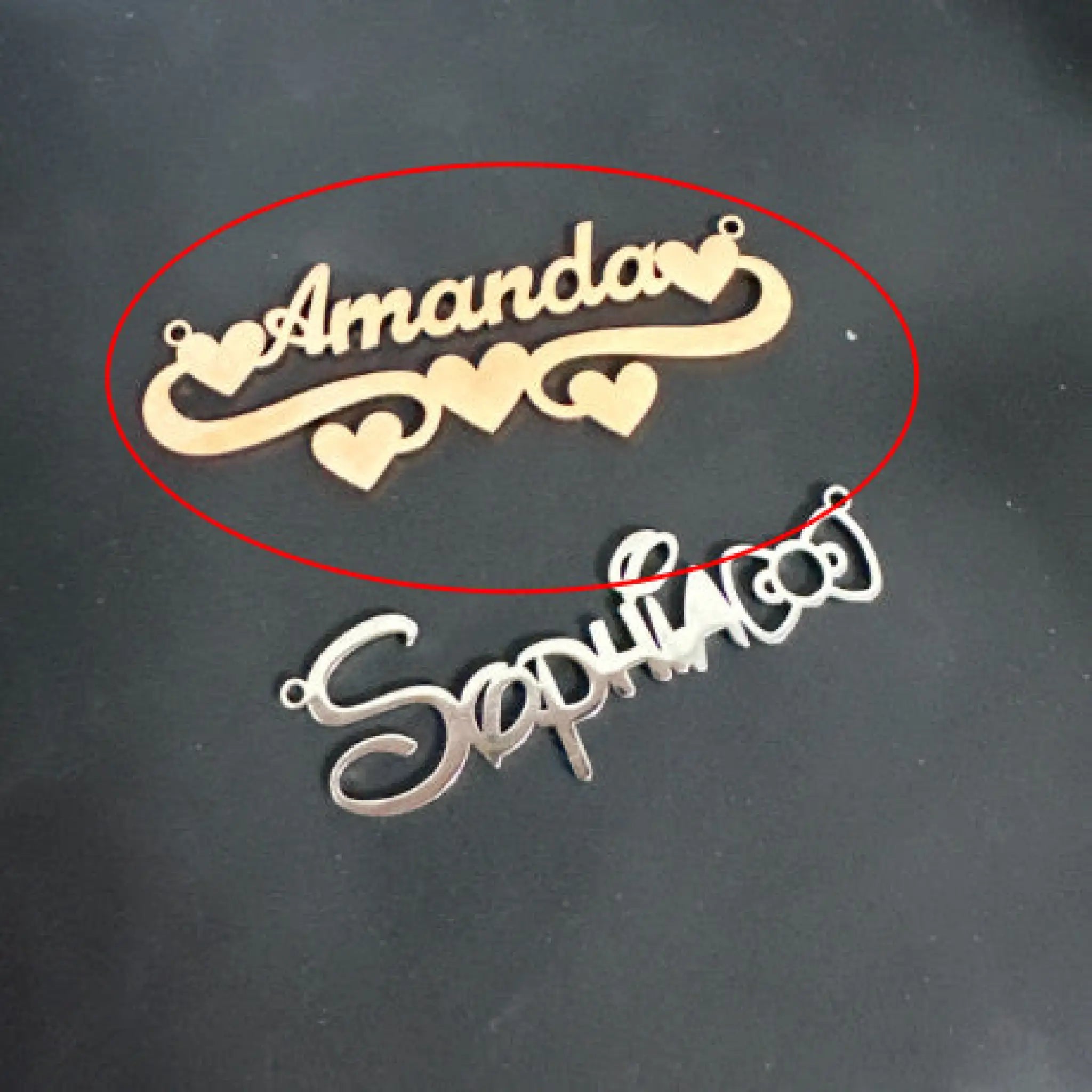 English Name Necklace Stainless Steel Personality - Rose gold / 2 names - 7