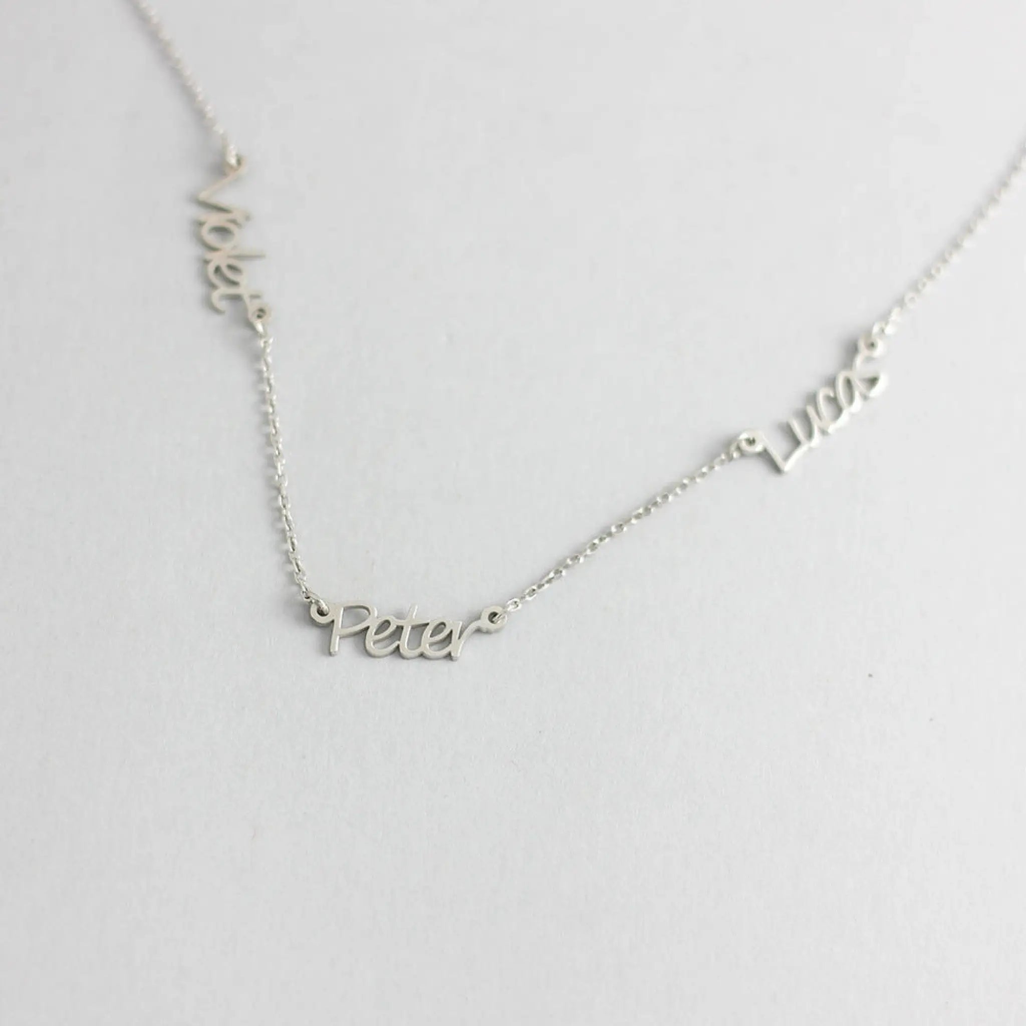 European And American Jewelry Personalized Name Necklace - Silver / four name - Name Necklace