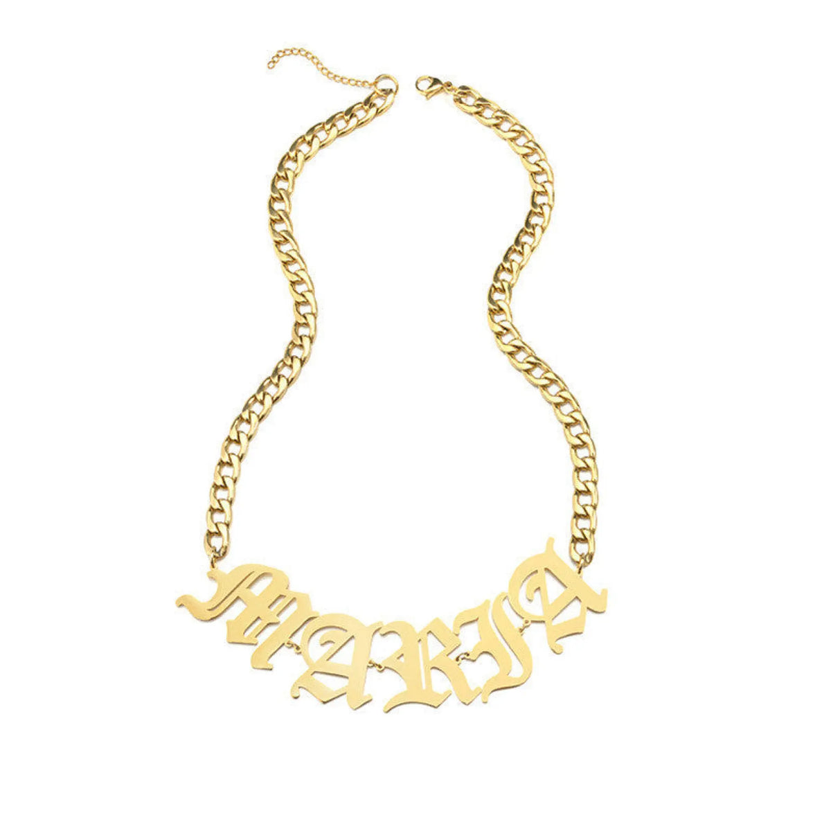 European And American Stainless Steel Name Necklace Personalized - Gold - 7