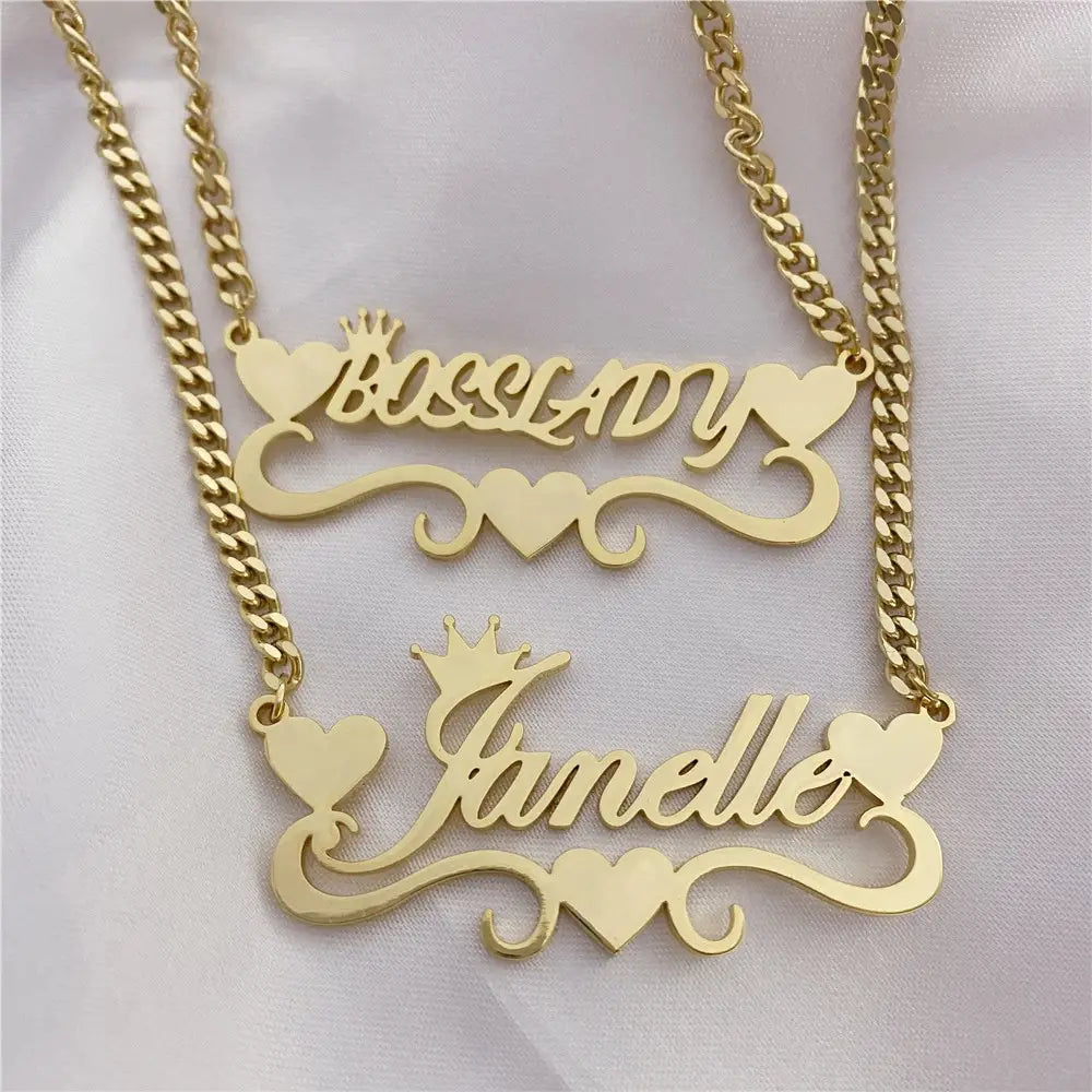 Custom Stainless Steel Name Necklace for Couples