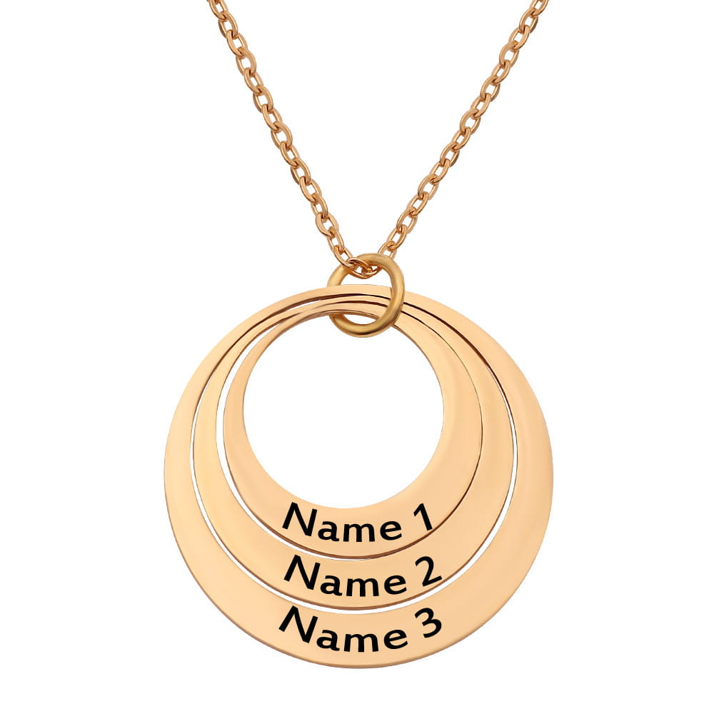 Custom Rose Gold Three Name Necklace for Stylish Jewelry Lovers