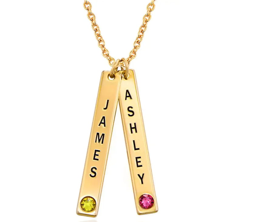 Gold Personalized Vertical Necklace for Mother’s Day Jewelry Gift